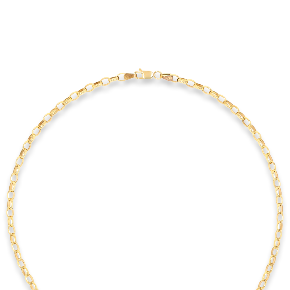9ct Yellow Gold Oval Belcher T-Bar Necklace