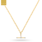 9ct Yellow Gold Oval Belcher T-Bar Necklace