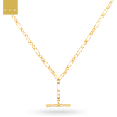 9ct Yellow Gold Fancy Infinity Link T-Bar Necklace