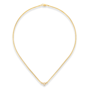 9ct Yellow Gold Diamond Set Herringbone Necklace