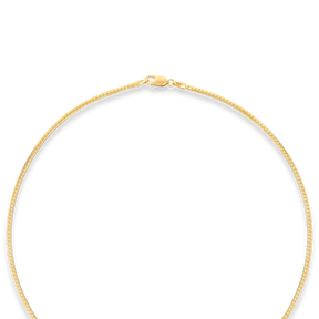 9ct Yellow Gold Diamond Set Herringbone Necklace