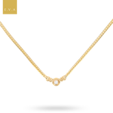 9ct Yellow Gold Diamond Set Herringbone Necklace