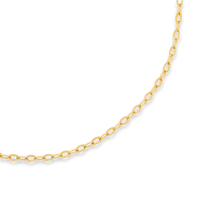 9ct Yellow Gold Oval Shaped Diamond Cut Link Necklace