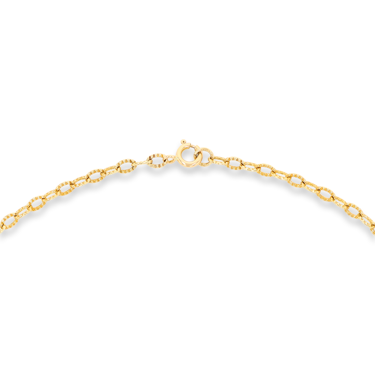 9ct Yellow Gold Oval Shaped Diamond Cut Link Necklace