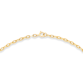 9ct Yellow Gold Oval Shaped Diamond Cut Link Necklace
