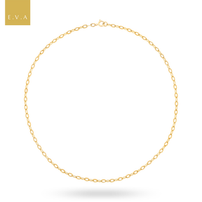 9ct Yellow Gold Oval Shaped Diamond Cut Link Necklace