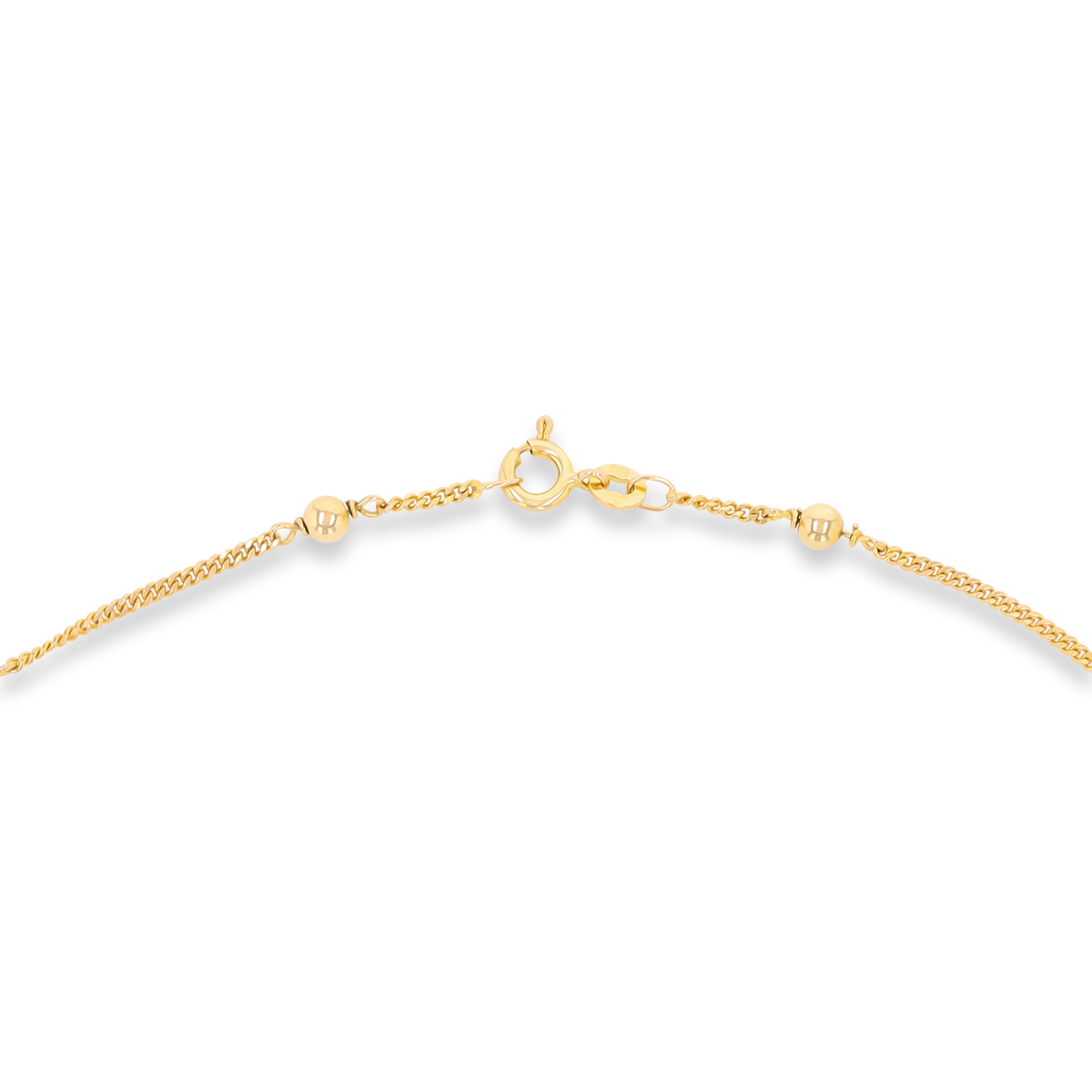 9ct Yellow Gold 17” Beaded Curb Necklace