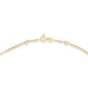 9ct Yellow Gold 17” Beaded Curb Necklace