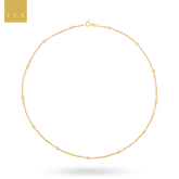 9ct Yellow Gold 17” Beaded Curb Necklace