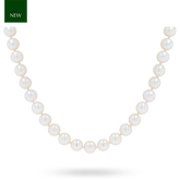 7-7.5mm White Cultured Freshwater Pearl 18” Necklace With 9ct Yellow Gold Clasp