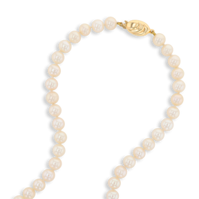 7-7.5mm Cream Cultured Freshwater Pearl 18” Necklace With 9ct Yellow Gold Clasp