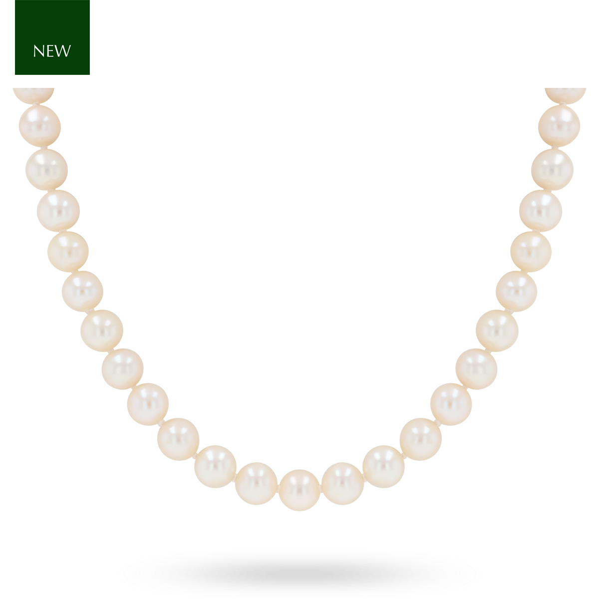 7-7.5mm Cream Cultured Freshwater Pearl 18” Necklace With 9ct Yellow Gold Clasp