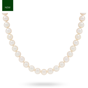 7-7.5mm Cream Cultured Freshwater Pearl 18” Necklace With 9ct Yellow Gold Clasp