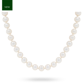 7-7.5mm White Cultured Freshwater Pearl 18.25” Necklace With 9ct Yellow Gold Clasp