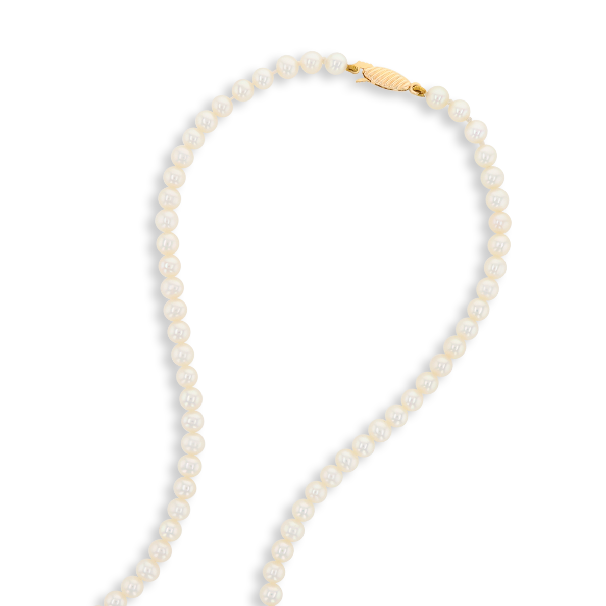 4.5-5mm Cream Cultured Freshwater Pearl 19.5” Necklace With 9ct Yellow Gold Clasp