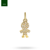 9ct Yellow Gold Diamond Set Boy Charm