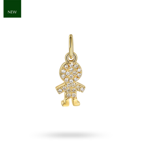 9ct Yellow Gold Diamond Set Boy Charm