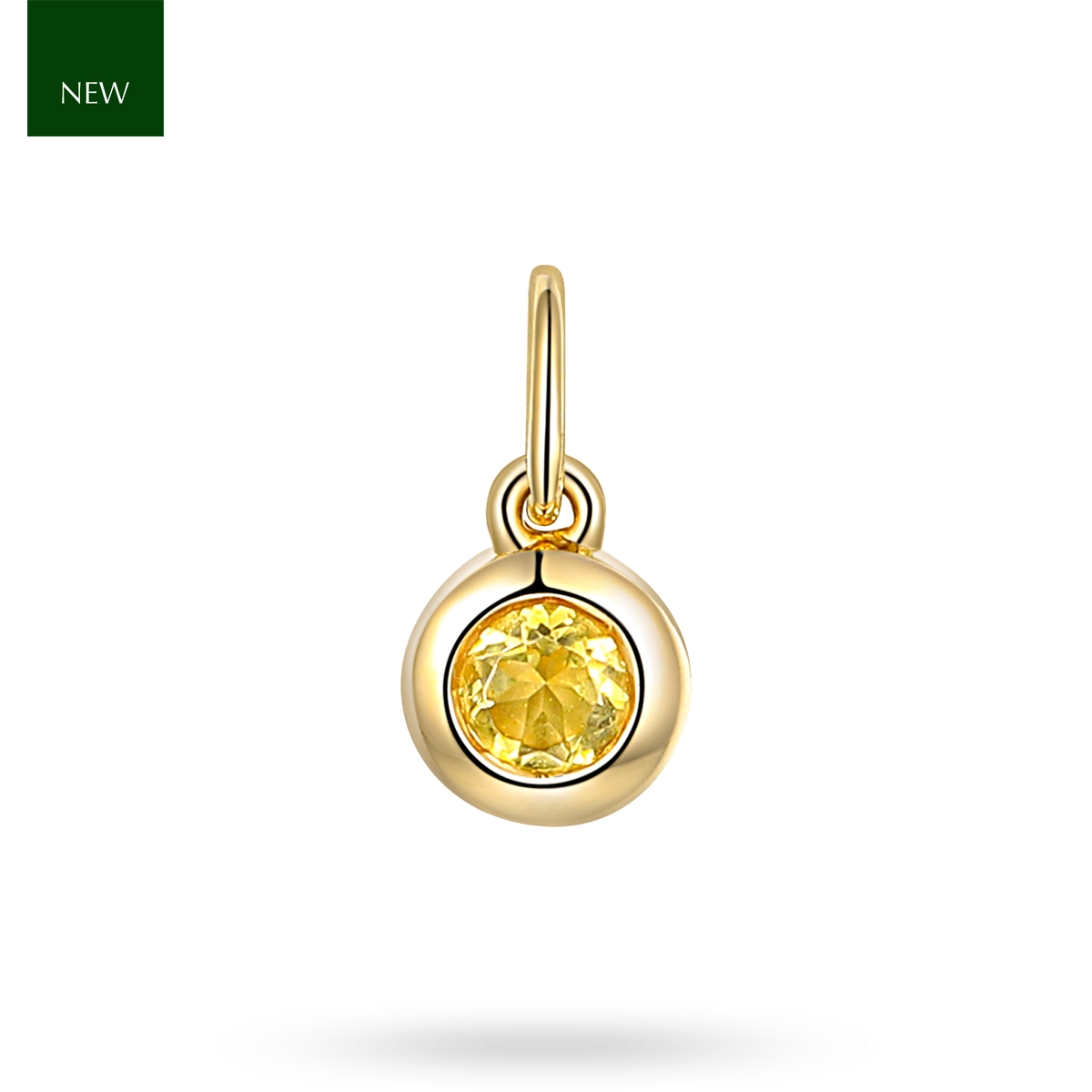 9ct Yellow Gold Citrine Bezel Set Charm
