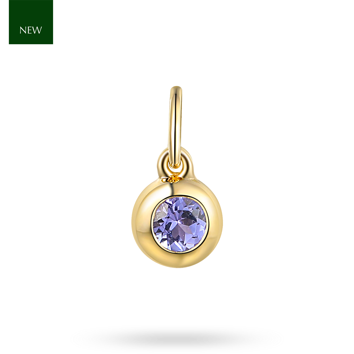 9ct Yellow Gold Tanzanite Bezel Set Charm