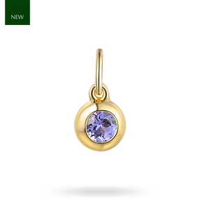 9ct Yellow Gold Tanzanite Bezel Set Charm