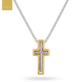 18ct Yellow & White Gold 2 in 1 Cross Pendant