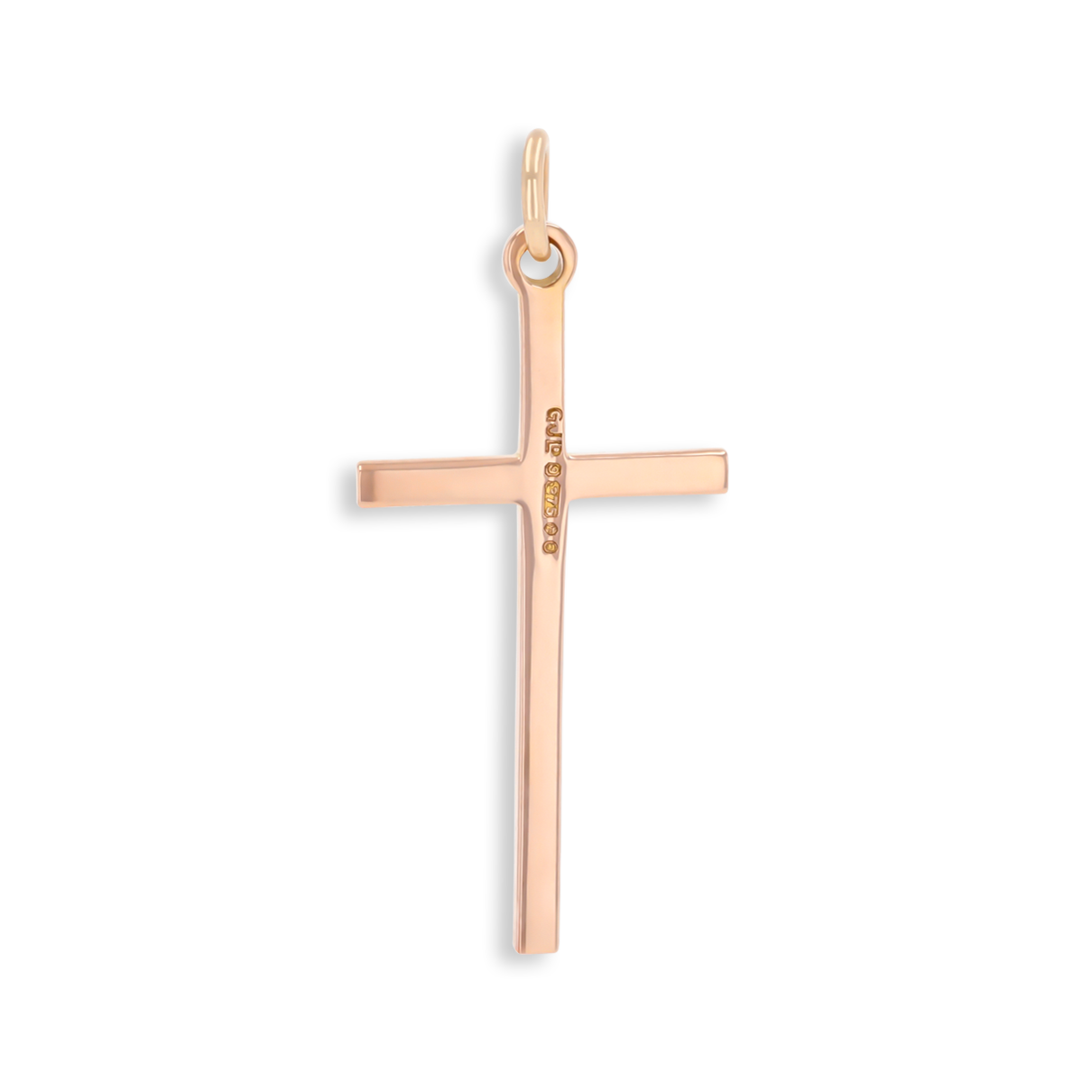 9ct Rose Gold Diamond Cut Cross Pendant By Georg Jensen