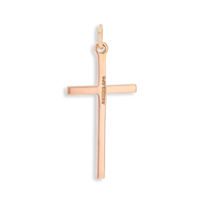 9ct Rose Gold Diamond Cut Cross Pendant By Georg Jensen