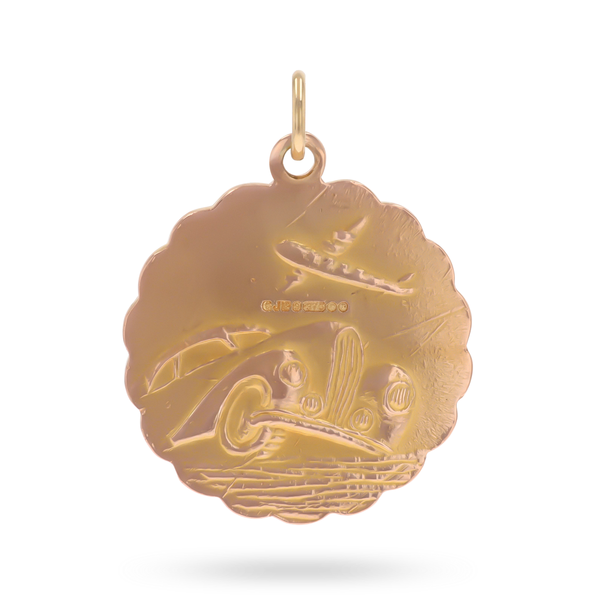 9ct Rose Gold Double Sided St Christopher Pendant By Georg Jensen