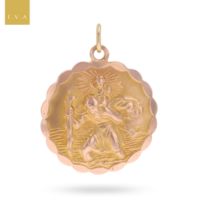 9ct Rose Gold Double Sided St Christopher Pendant By Georg Jensen