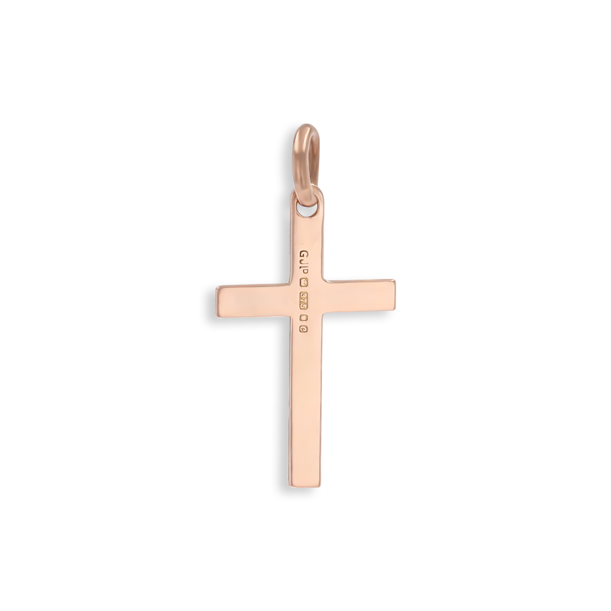 9ct Rose Gold Diamond Cut Cross Pendant By Georg Jensen