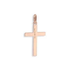 9ct Rose Gold Diamond Cut Cross Pendant By Georg Jensen