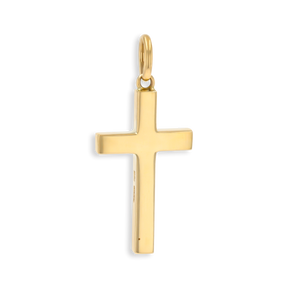 9ct Yellow Gold Solid Plain Cross Pendant