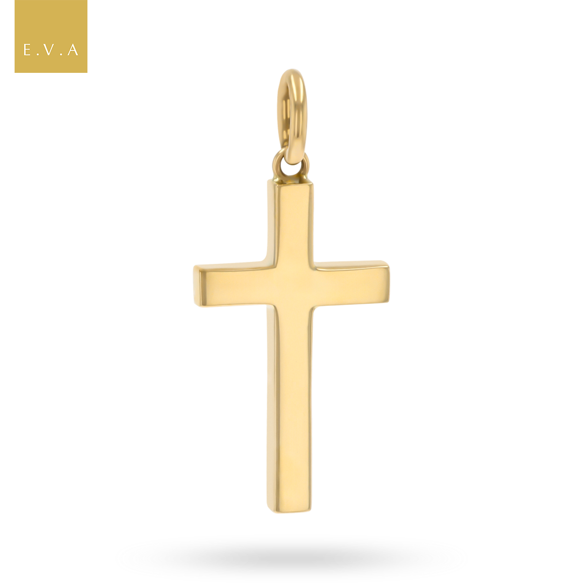 9ct Yellow Gold Solid Plain Cross Pendant