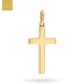 9ct Yellow Gold Solid Plain Cross Pendant