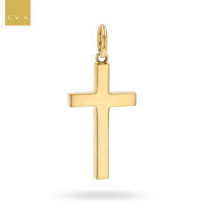 9ct Yellow Gold Solid Plain Cross Pendant