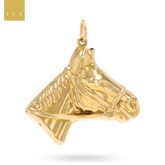 9ct Yellow Gold Hollow Equestrian Horse Head Pendant By Georg Jensen