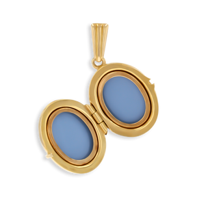 9ct Yellow Gold Small Diamond Cut Oval Locket By Georg Jensen