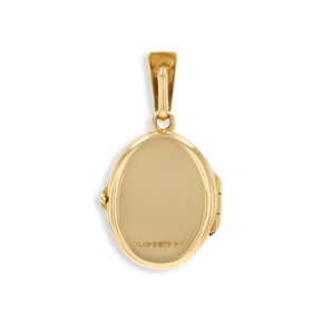 9ct Yellow Gold Small Diamond Cut Oval Locket By Georg Jensen