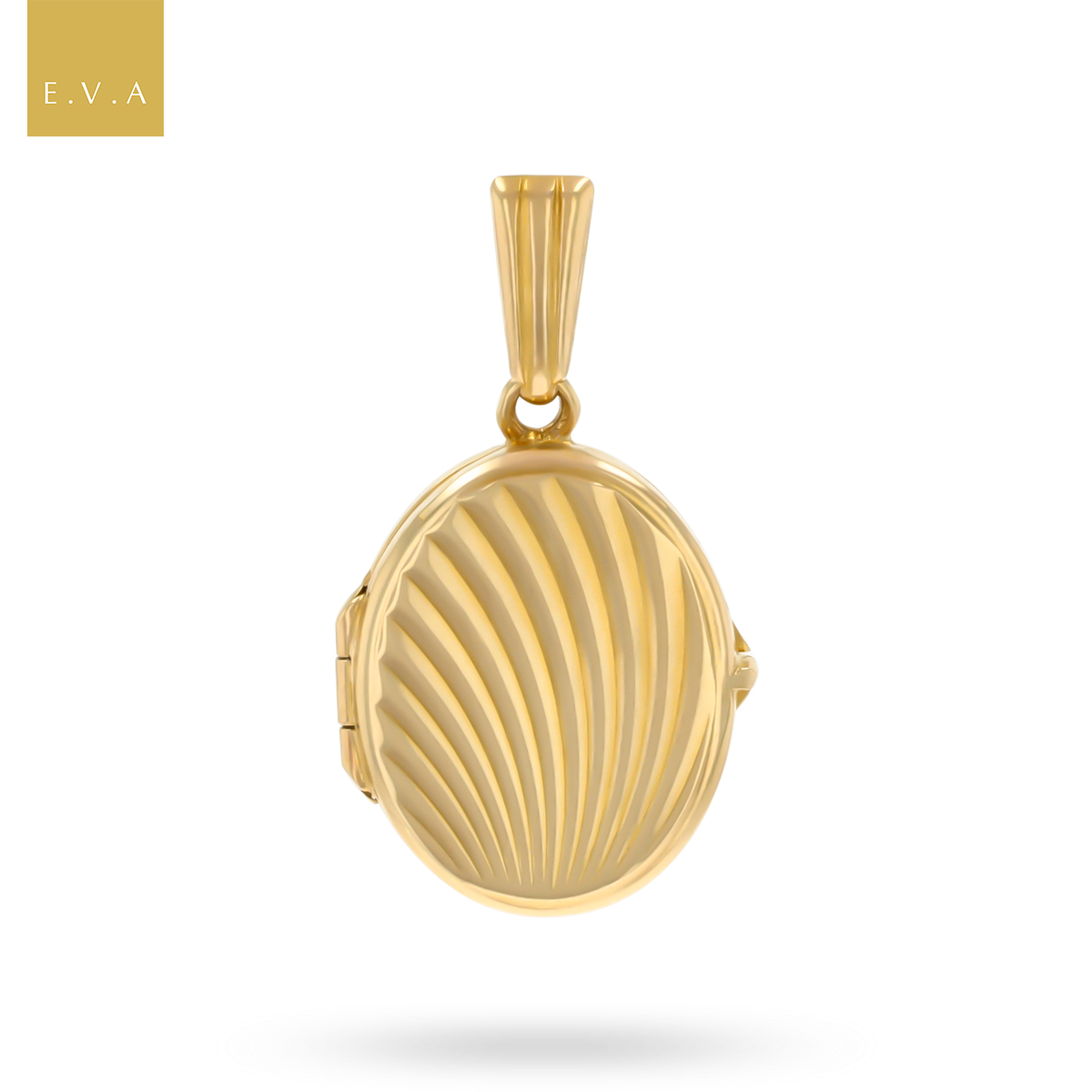 9ct Yellow Gold Small Diamond Cut Oval Locket By Georg Jensen