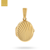 9ct Yellow Gold Small Diamond Cut Oval Locket By Georg Jensen