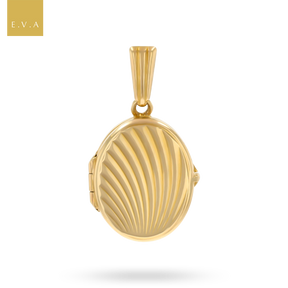 9ct Yellow Gold Small Diamond Cut Oval Locket By Georg Jensen