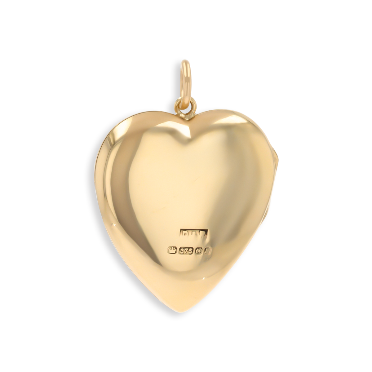 9ct Yellow Gold Half Engraved Heart Shaped Locket