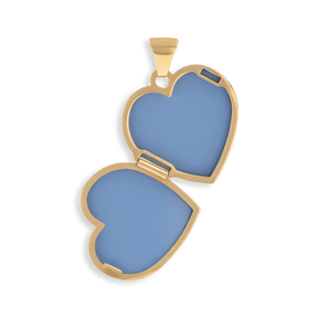 9ct Yellow Gold Heart Shaped Forget-Me-Not Locket