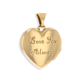 9ct Yellow Gold Heart Shaped Forget-Me-Not Locket