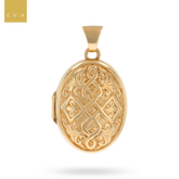9ct Yellow Gold Oval Shaped Celtic Pattern Locket