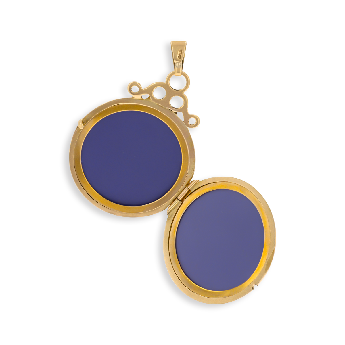 9ct Yellow Gold Round Shaped Floral Pattern Locket