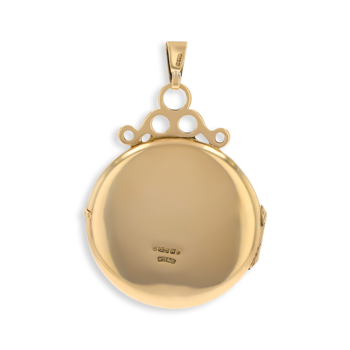 9ct Yellow Gold Round Shaped Floral Pattern Locket