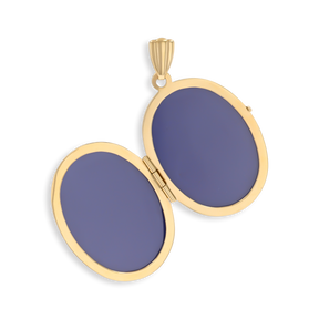 9ct Yellow Gold Oval Shaped Floral Engraved Satin Locket