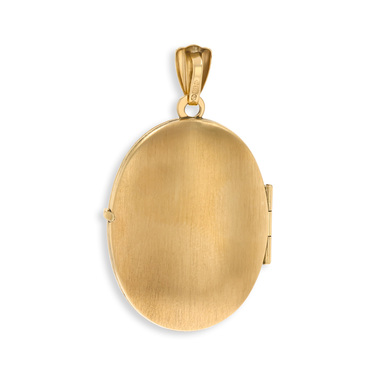 9ct Yellow Gold Oval Shaped Floral Engraved Satin Locket
