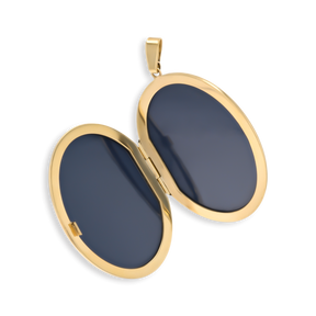 9ct Yellow Gold Extra Large Oval Foliate Scroll Engraved Locket